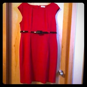 Red Calvin Klein dress